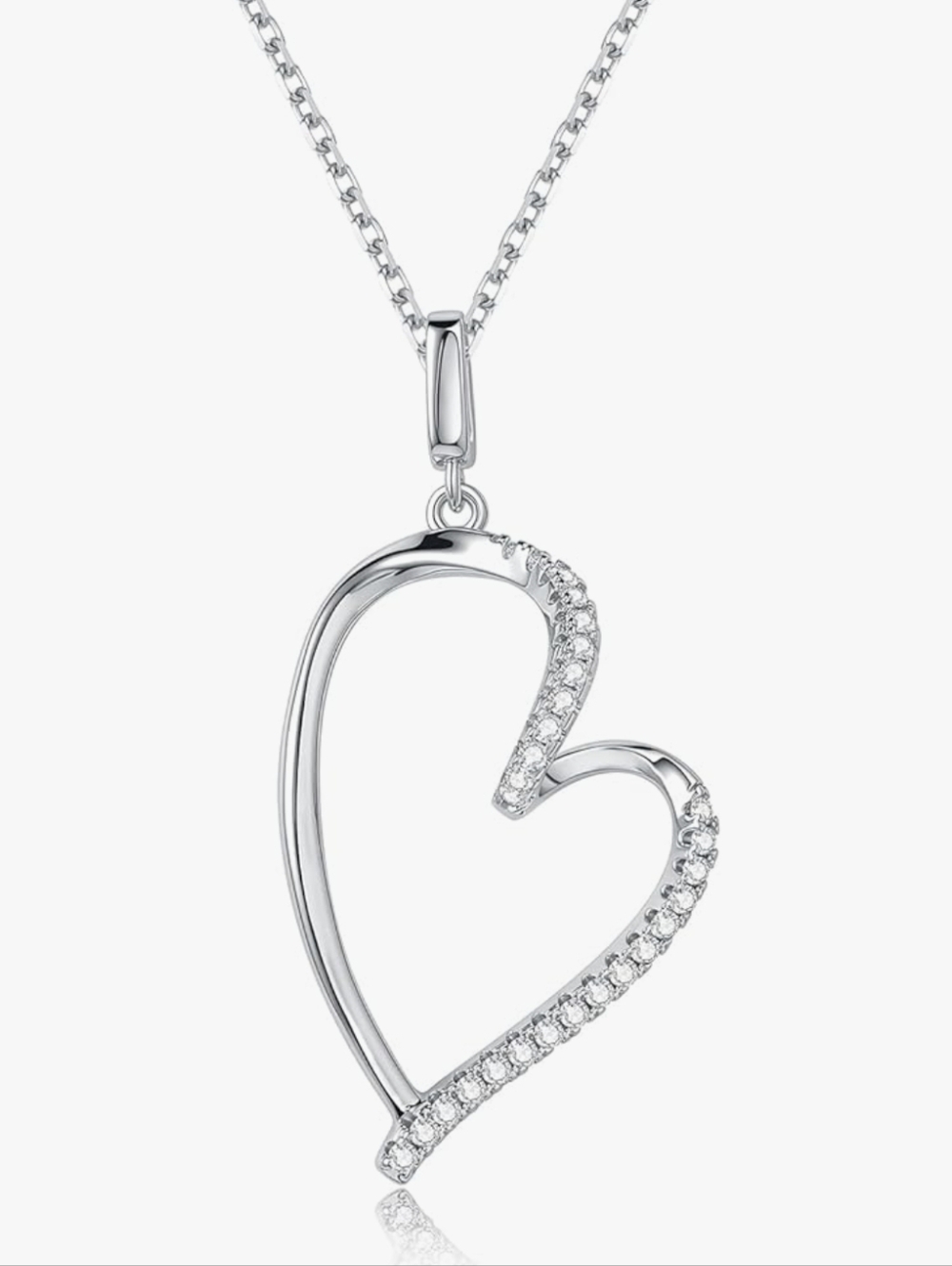 Heart Pendant Necklace with Crystals